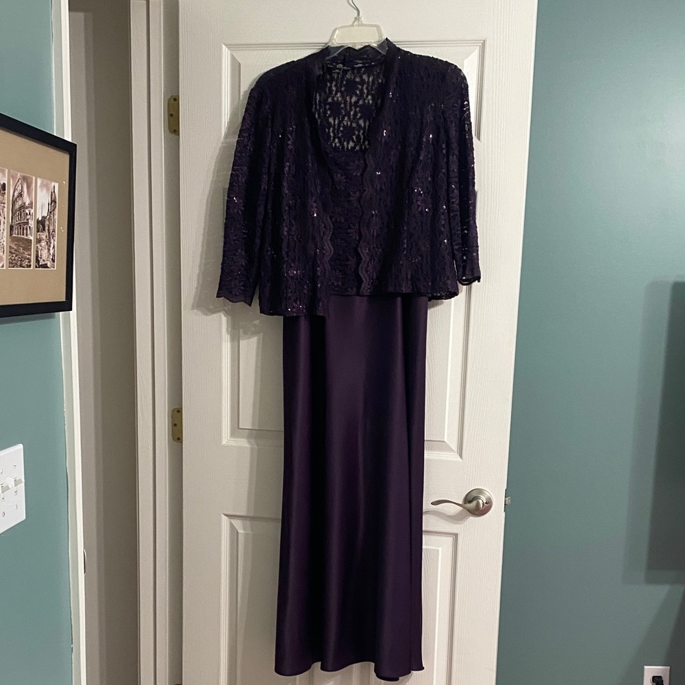 Alex Evenings Purple Lace Dress with Jacket